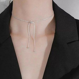 NEW Lariat Necklace Sterling Silver Slide Tie Adjustable Necklace